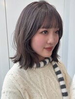 イメチェン外ハネボブ美髪ワイドバングミディアム縮毛矯正ボブ