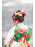 新日本髪×七五三×着物×アップスタイル×セット×小学生