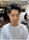 メンズパーマ/スパイラル/アップバング