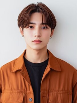 ヘアーサロン フォーメン イデア(hair salon for Men idea) ブラウンカラー センターパート マッシュショート 20代【札幌】