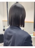 切りっぱなしボブ/ヘイリーボブ/ぱつっとボブ/黒髪ボブ