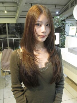 アクアオモテサンドウ(ACQUA omotesando) ◯ヘーゼルベージュ/ロングレイヤー/ブリーチなしダブルカラー