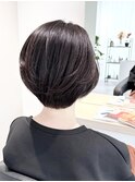 大人ショート/丸みショート/ショートボブ/前上がりショート