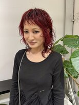 クリアーオブヘアー 栄南店(CLEAR of hair)&nbsp;ウルフパーマ×赤髪/RIHO