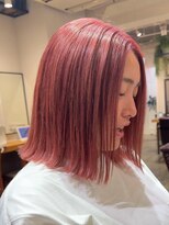 リンサロン(RIN salon)&nbsp;ハイトーンピンク／切りっぱなし外ハネボブ