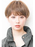 アシメショートエアリーショートグレージュナチュラルボブ