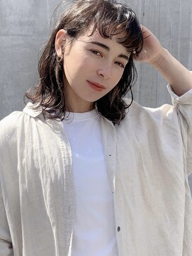 メイクス 表参道(MAKE'S omotesando) 【堀口】くせ毛×外ハネボブ/前髪/イメチェン/イヤリングカラー