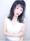 【切りっぱなしミディアム】×【ダークアッシュ】