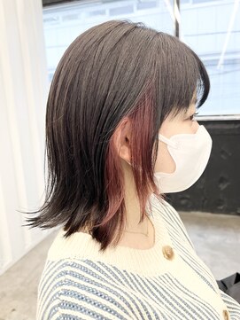 ココ 本八幡(KOKO) #ハッシュカット#グレージュ#デザインカラー#ツートンカラー黒髪