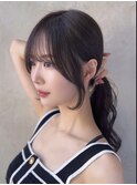韓国風顔周りカット/小顔サイドバング/おくれ毛/大人かわいい