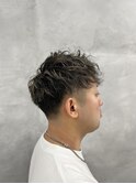 メンズスパイラルパーマハイライトメッシュ