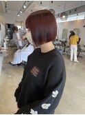大人可愛い透明感ミニボブ×ラベンダーピンク抜け感