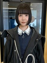 スニュウ(snuw)&nbsp;切りっぱなしボブ小顔カットグレージュミルクティ