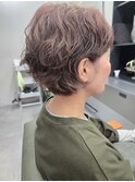 ニュアンスくるくるショートパーマ