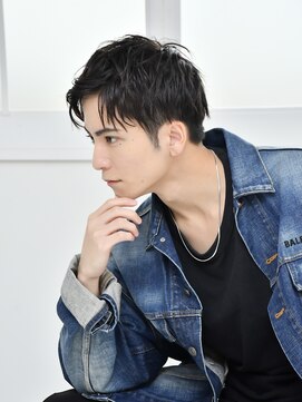 ロアーヘアーリム(RAWR hair RIM) 【RAWR】かき上げアップバングショート　MEN'S HAIR