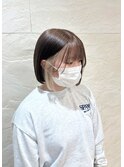 切りっぱなしボブ/ぱつっとボブ/ミルクティーベージュ