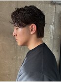 モダンマレット/センターパート/ニュアンスパーマ/fade