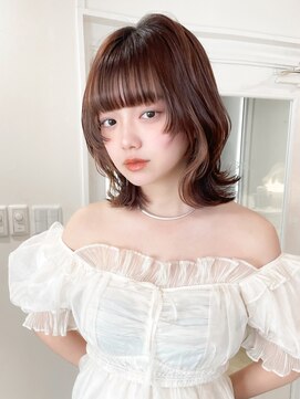レア 表参道(L'ea) ・イメチェンピンクベージュアンブレラカラー前髪クールショート