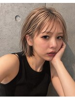 ソレイユトウキョウシブヤ(SOLEIL TOKYO shibuya) ミニボブシースルーバングミルクティーベージュブリーチ韓国