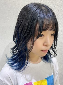 エガク(egaku) 毛先カラー　ブルー