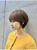 大人可愛い20代30代40代丸みショートボブ/髪質改善/ハイライト