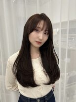 ハピネス 梅田茶屋町店(HAPPINESS)&nbsp;韓国ヘア/ロングレイヤー/顔周りカット/ブリーチなし/グレージュ