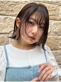 20代30代40代ストレートインナーカラーピンクアッシュ美肌
