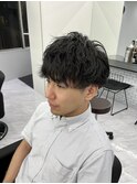 マッシュツーブロック束感黒髪ビジネス