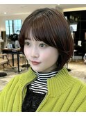 「岩田莉奈」うる艶カラー30代40代50代丸みショートひし形新宿