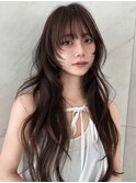 20代30代人気韓国ヘアーハッシュカットレイヤーカットグレージュ
