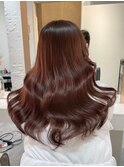 ハイライトミディアムヘア暗めカラーデザインカラー