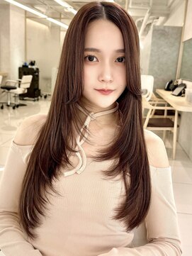 三鷹吉祥寺ロングレイヤーハッシュカットネイビーヘーゼル 