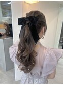 ふわふわポニー/結婚式ヘア