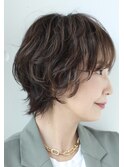 くびれショートボブ40代50代グレイカラー白髪染め白髪ぼかし