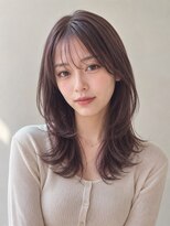 ミリール (Mireel) 透明感ラベンダーブラウン韓国レイヤー/顔まわりカット