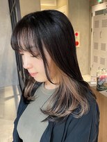 エリマ 調布(elima)&nbsp;調布前髪インナーカラーミディアムレイヤーミルクティーベージュ