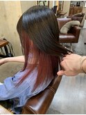 くすみピンク×インナーカラー