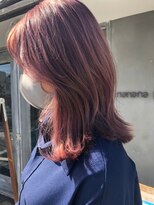 ナナナパレナ 梅田店(nanana parena)&nbsp;濃厚ツヤ髪ピンクベージ・くすみレッド大人可愛い！