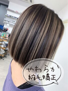 エニーハウ 川口駅東口(Hair & Make anyhow) ボブ×ハイライト×やわらか縮毛矯正＋髪質改善トリートメント