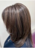 白髪ぼかしハイライト/大人女性/40代/50代/60代