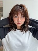 CAF 照下 ウェットヘア パーマ ミディアム 大阪