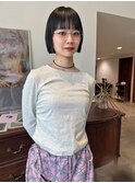 ミニボブ前上がりボブフェイスレイヤーフルバング
