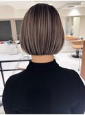 大人可愛い30代40代50代ボブハイライト/小顔ボブ/顔まわり/福岡