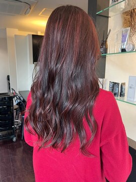 ローレン(LOREM) 華やかウェーブ/大人可愛い/ハイライト/チェリーピンク/立体感