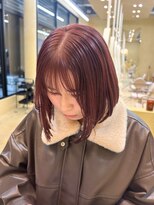 スニュウ(snuw)&nbsp;切りっぱなしボブマロンベージュラベンダーミルクティ