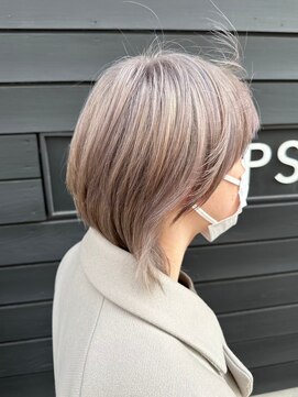 クラップス 横須賀中央店(CLAPS) 横須賀ダブルカラーくびれボブイルミナカラー顔周りレイヤーボブ