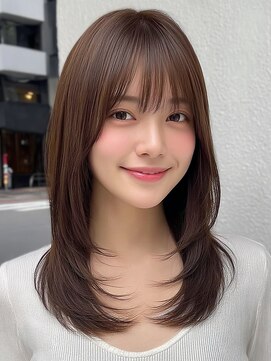 ロイオブジゼル(roi of GiseL) レイヤー 似合わせカット ミディアムレイヤースタイル 20代30代