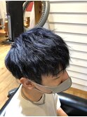 ブルーブラック×波打ち