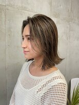 ソルトウォーター(SALT WATER) 切りっぱなしボブ×ナチュラルベージュ
