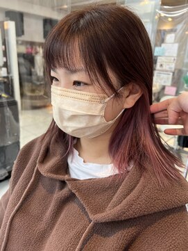 ヘアアンドデイスパ アグー(hair&dayspa AGU) イヤリングカラーピンク 【横須賀中央】